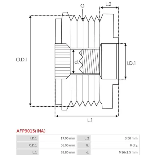 AFP9015(INA) INA - 3.CZĘŚCI ALTERNATORA — zdjęcie 2 z 5