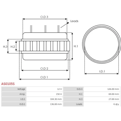 AS0105S AS-PL - 3.CZĘŚCI ALTERNATORA — zdjęcie 3 z 3