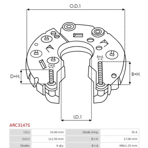 ARC3147S AS - 3.CZĘŚCI ALTERNATORA — zdjęcie 2 z 6