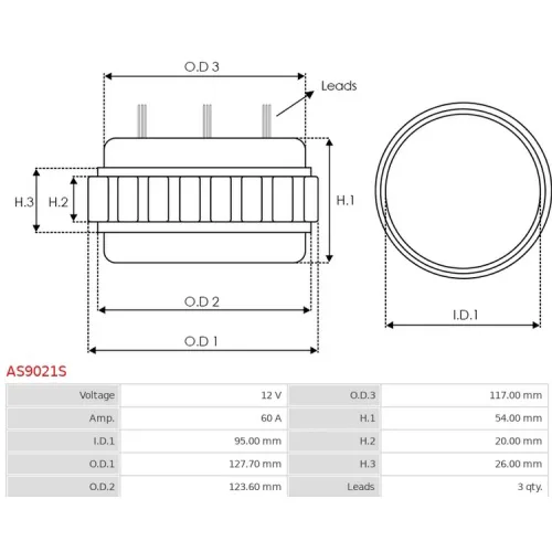 AS9021S AS-PL - 3.CZĘŚCI ALTERNATORA — zdjęcie 3 z 3