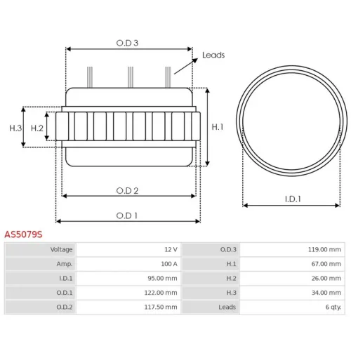 AS5079S AS-PL - 3.CZĘŚCI ALTERNATORA — zdjęcie 2 z 3