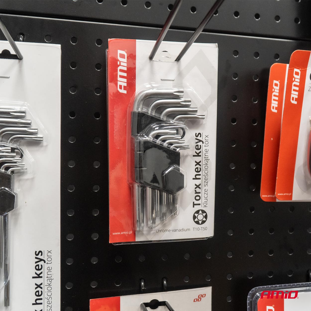 Klucze TORX krótkie 125 mm 9 szt. TKS AMIO-01040