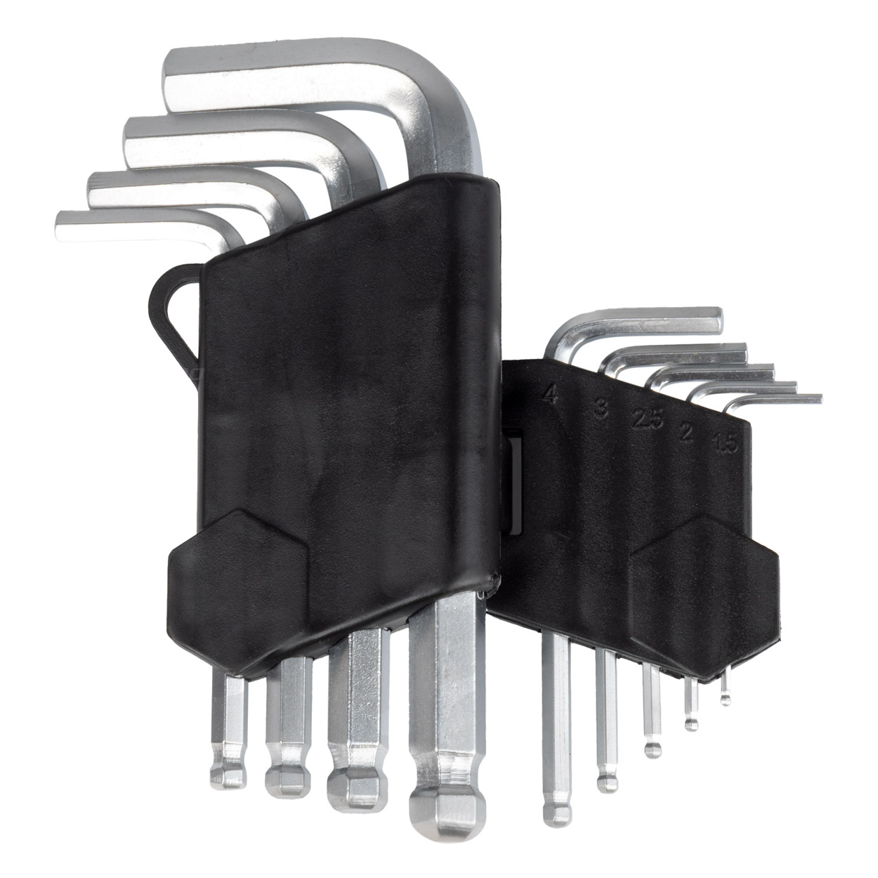 Klucze IMBUS zestaw kluczy imbusowych krótkie 125 mm 9 szt. AMIO-01041