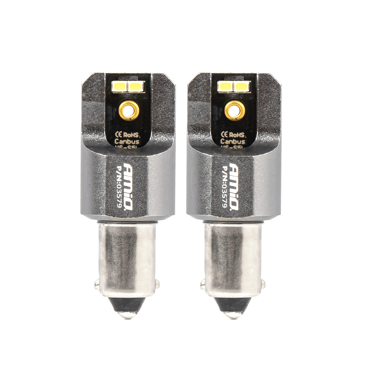 Żarówki LED CANBUS PRO T4W BA9S 4x2016 SMD białe 12V 24V AMIO-03579