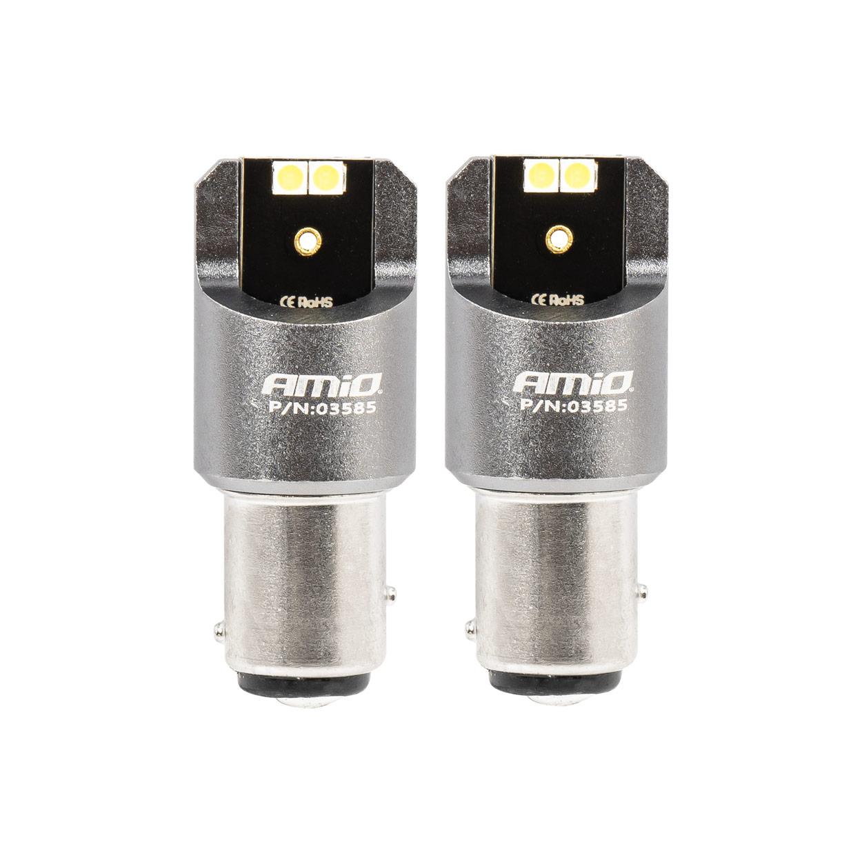 Żarówki LED CANBUS seria PRO BAY15D P21/5W 4x3030 SMD białe 12V 24V AMIO-03585