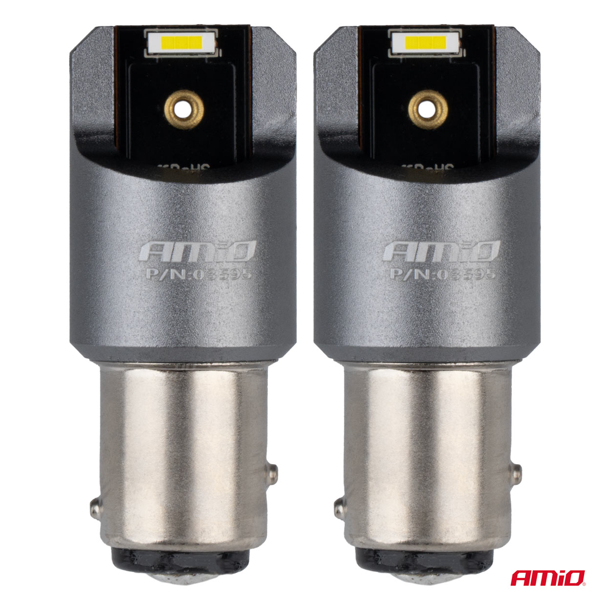 Żarówki LED FULL CANBUS PRO BAY15D P21/5W 2x1860SMD białe 12V 24V AMIO-03595