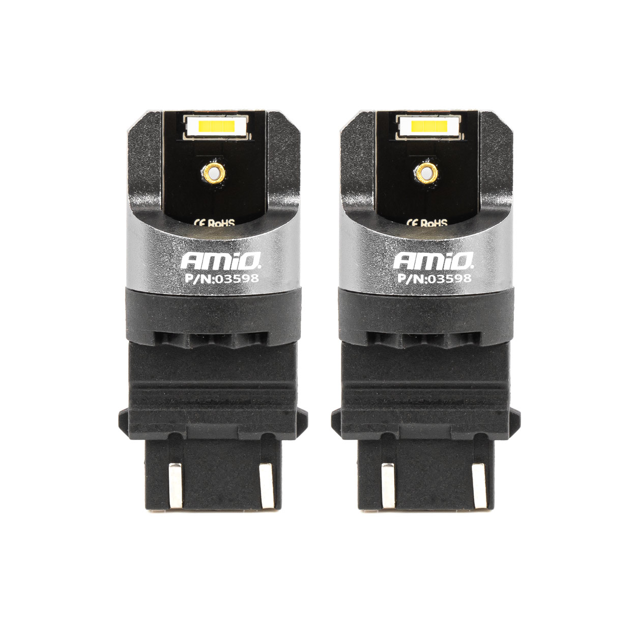 Żarówki LED FULL CANBUS PRO P27/7W 2x3157 SMD białe 12V 24V AMIO-03598