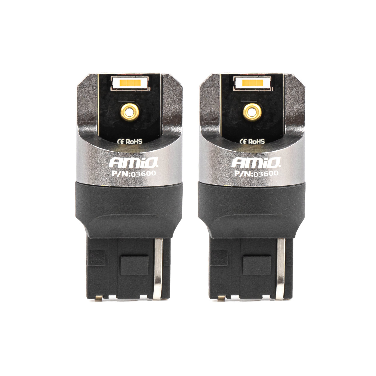 Żarówki LED FULL CANBUS PRO WY21W 2x1860 SMD pomarańczowe 12V 24V AMIO-03600