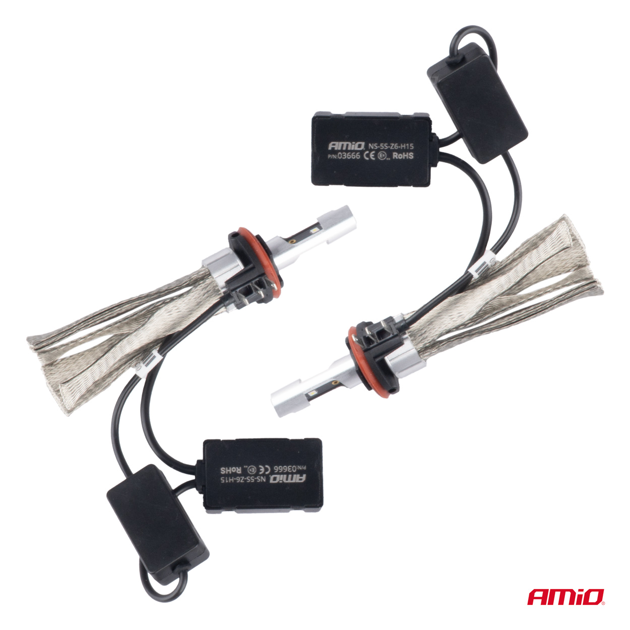 Żarówki samochodowe LED seria FLEX+ H15 6000K 12V 24V Canbus AMIO-03666