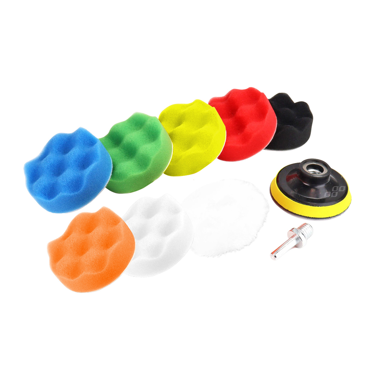 Zestaw gąbek do polerowania gąbki polerskie 8 el.+ dysk 80 mm + adapter M14 AMIO