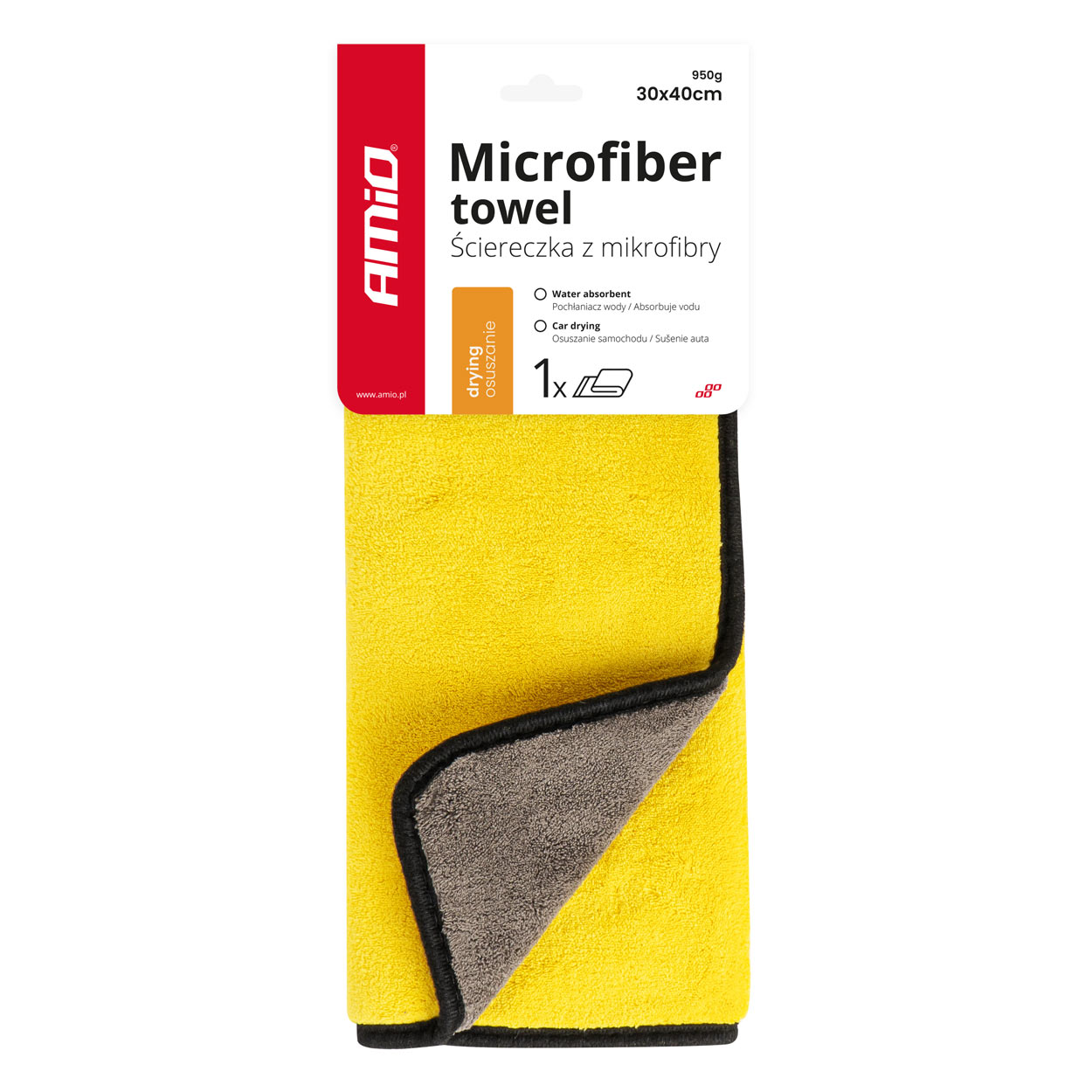 Mikrofibra ręcznik do osuszania samochodu auta 30x40 cm AMIO-03754