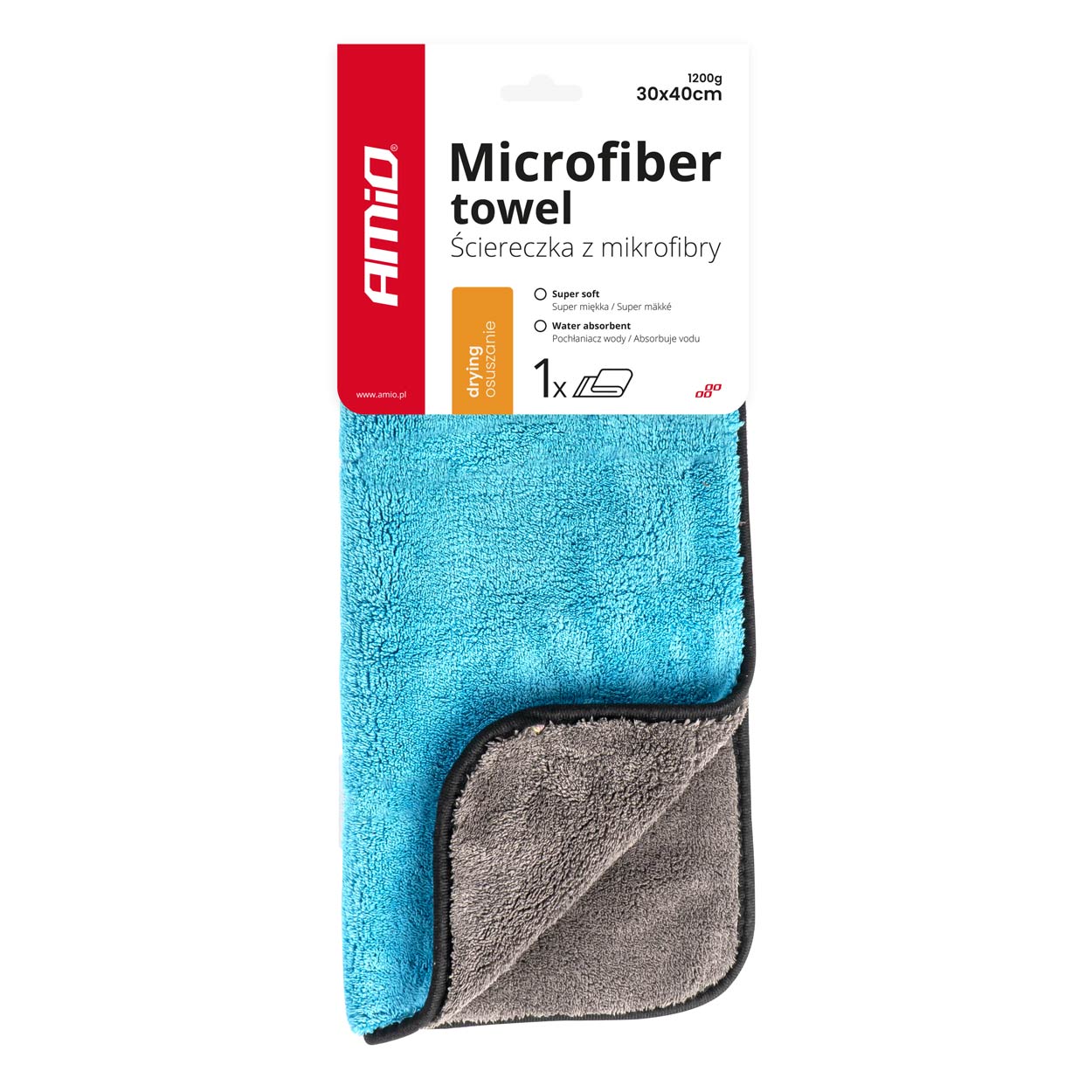 Ściereczka mikrofibra ręcznik do osuszania samochodu auta lakieru 30x40 cm 1200g