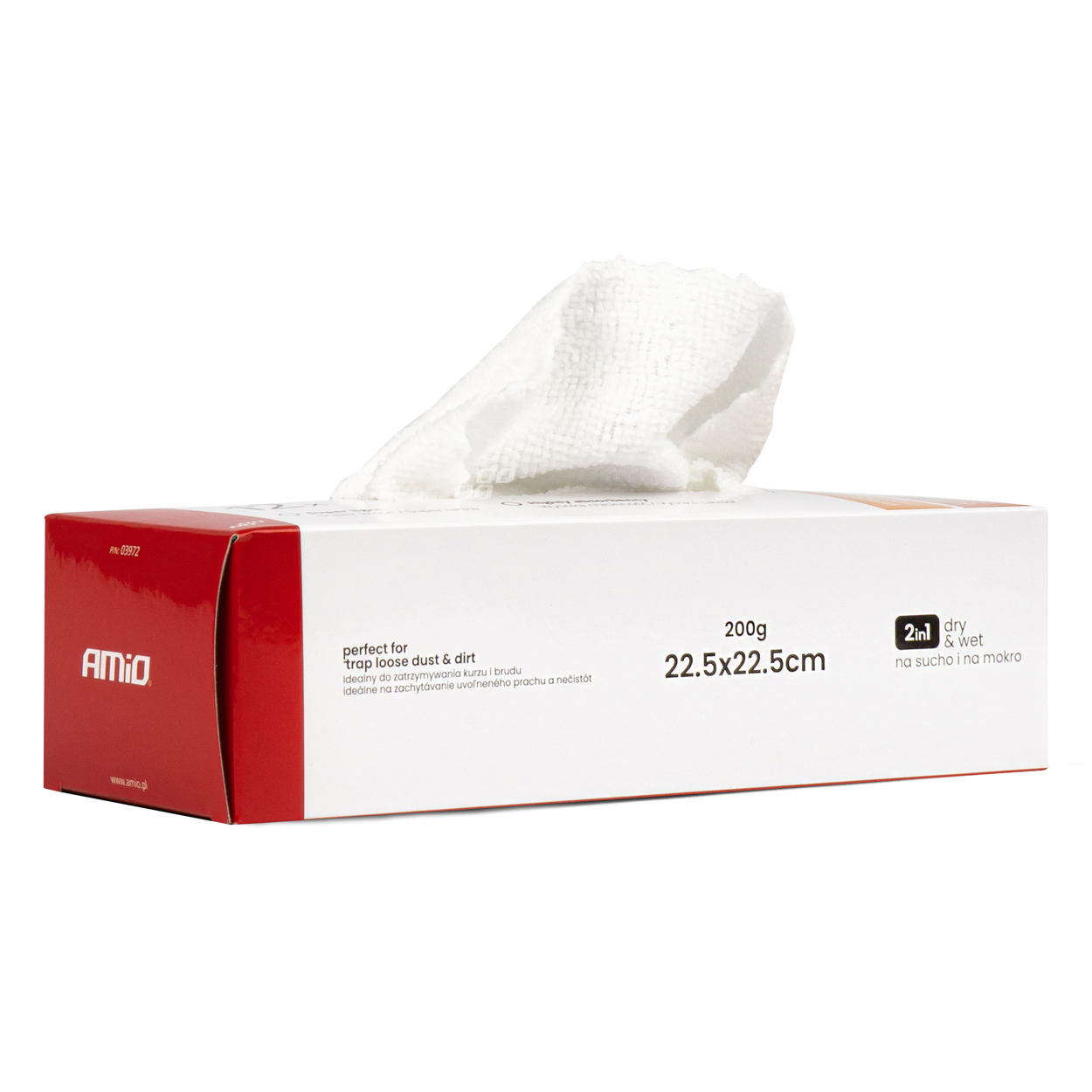 Chusteczki ściereczki z mikrofibry pudełko zestaw 12 szt. 22,5x22,5 cm 200g AMIO