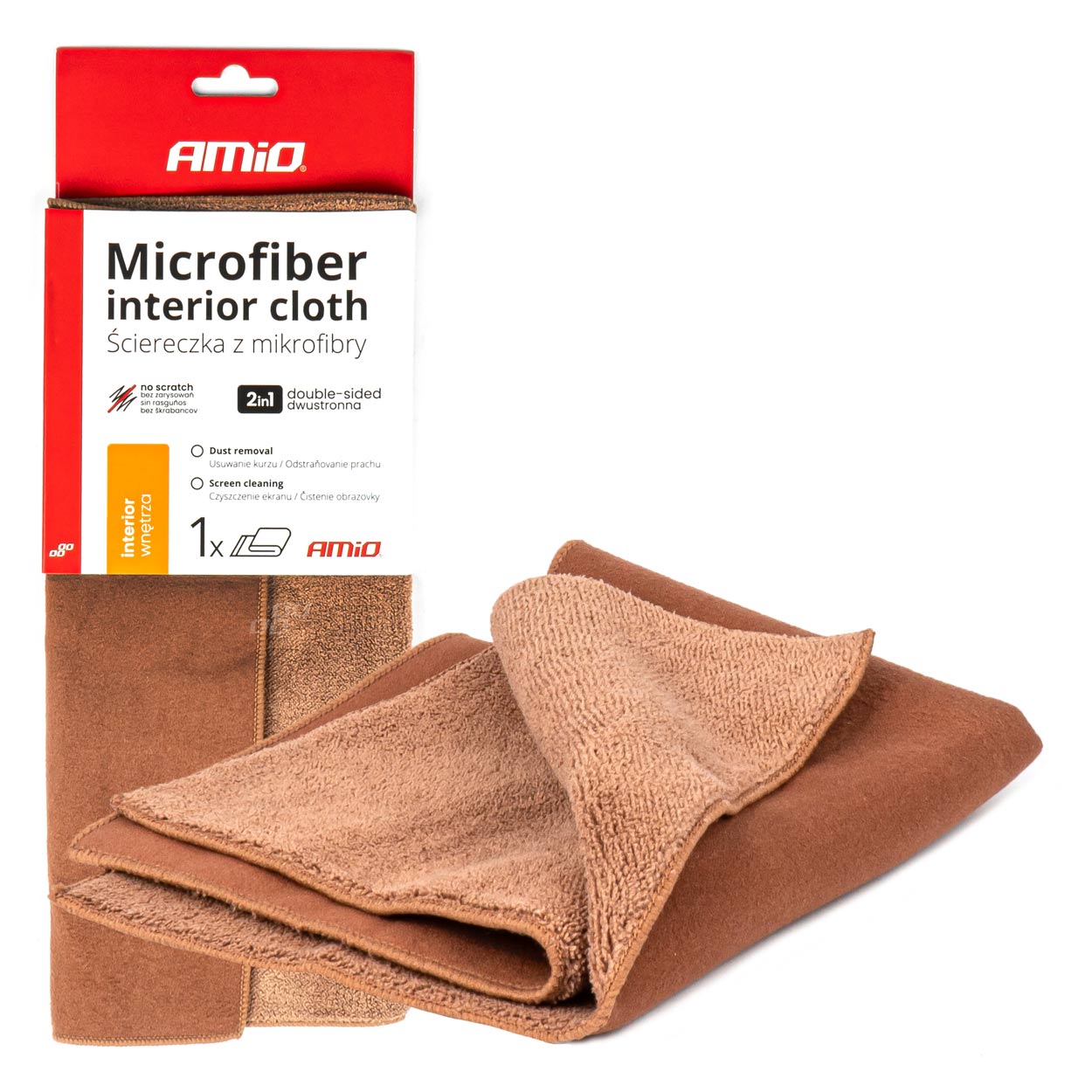 Mikrofibra ścierka 2w1 do czyszczenia wnętrza samochodu i ekranów  30x30 cm 500g