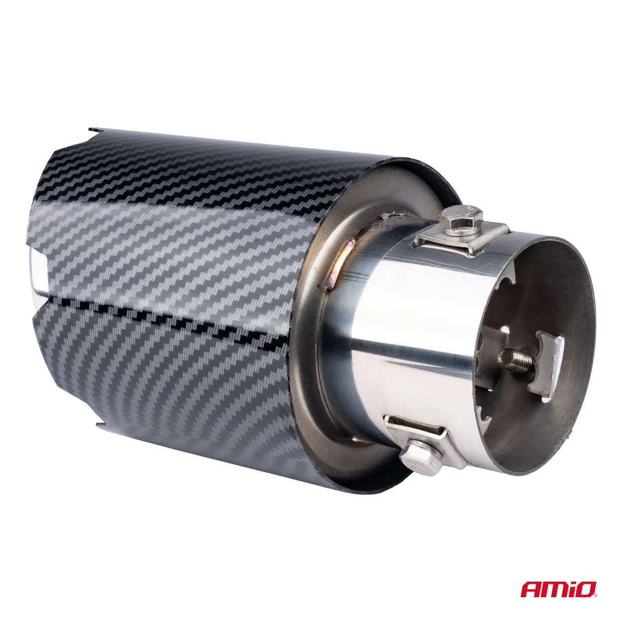 Końcówka tłumika wydechu stal nierdzewna carbon AMIO-04065