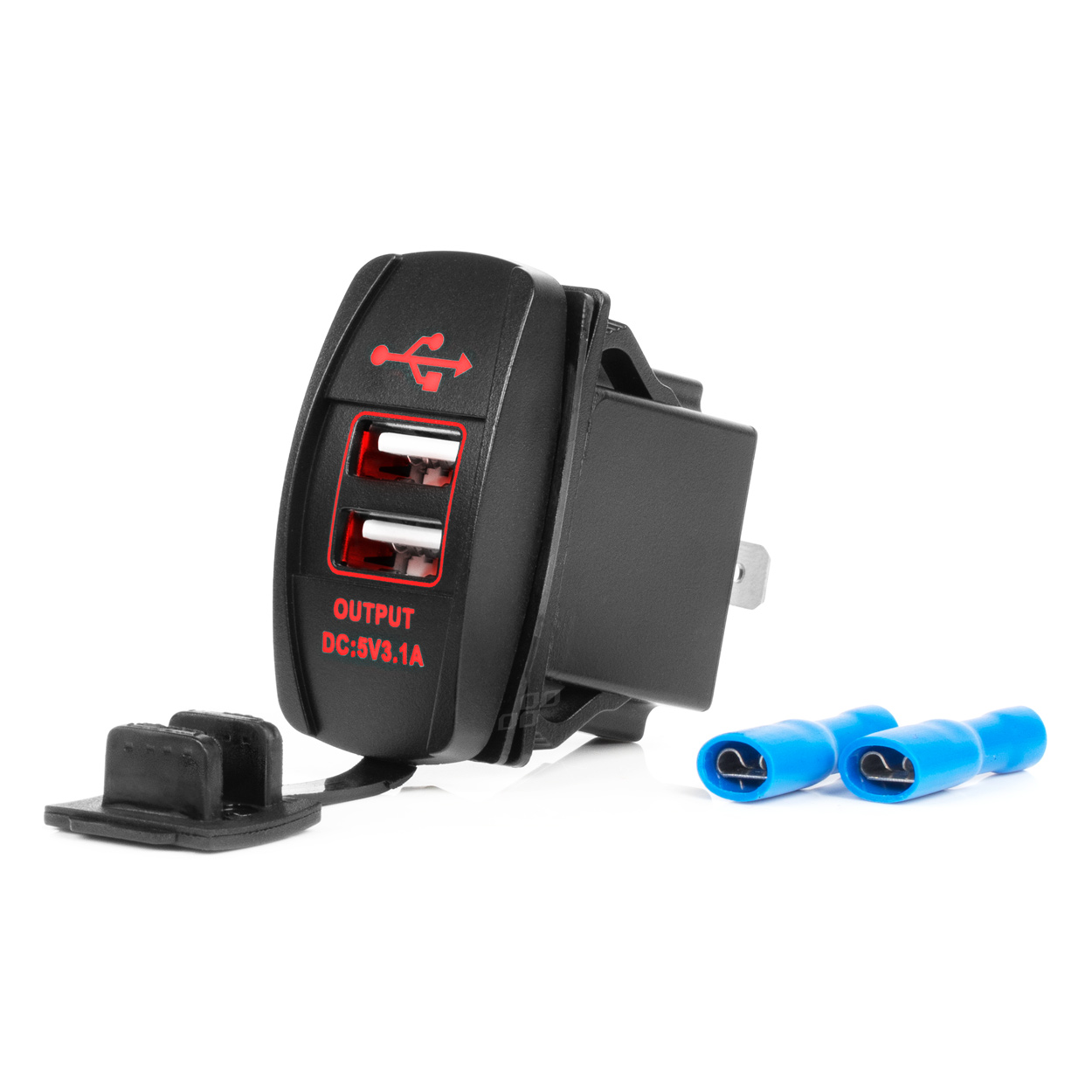 Ładowarka samochodowa z gniazdami USB wodoodporna w kształcie łódki 2x USB 12V 2