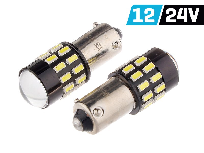 Żarówka VISION H21W BAY9s 12/24V 30x 3014 SMD LED, nonpolar, CANBUS, biała, 2 sz