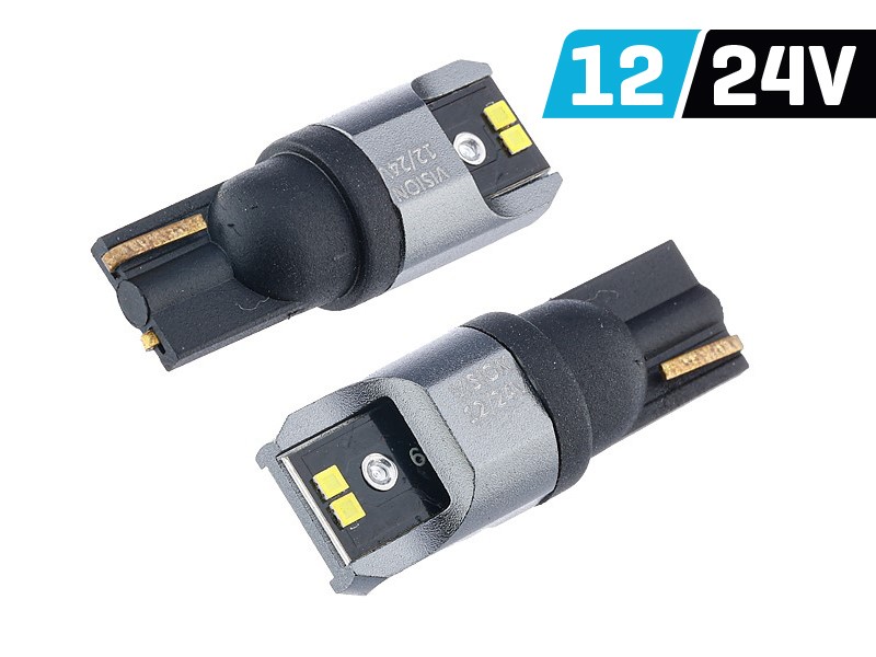 Żarówka VISION W5W (T10) 12/24V 4x 1616 SMD LED, CANBUS, biała, 2 szt.