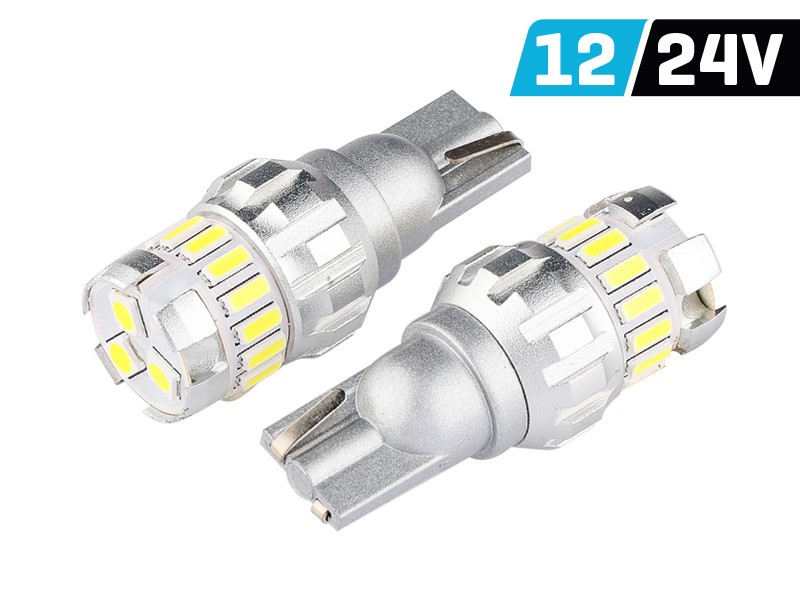Żarówka VISION W5W (T10) 12/24V 15x 3014 + 3x 3030 SMD LED, nonpolar, CANBUS, bi