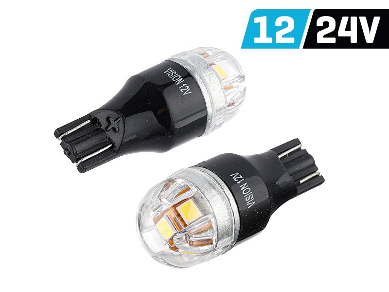 Żarówka VISION W16W (T15) 12/24V 5x 2835 SMD Lumileds, nonpolar, CANBUS, biała, 