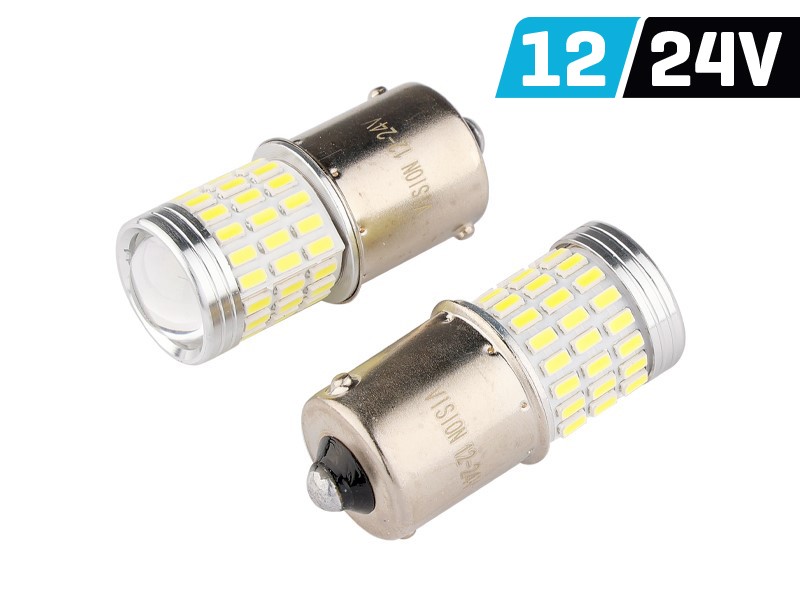 Żarówka VISION R5W/R10W BA15s 12/24V 54x 3014 SMD + 3x 3030 SMD LED, nonpolar, C