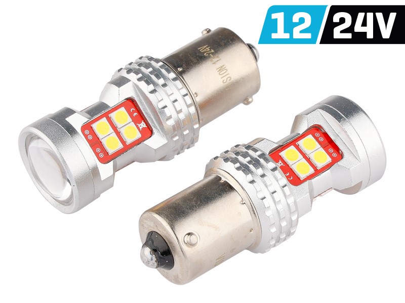 Żarówka VISION R5W/R10W BA15s 12/24V 13x 3030 SMD LED, nonpolar, CANBUS, biała, 