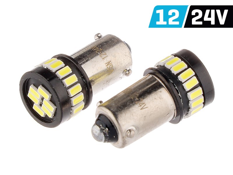 Żarówka VISION H6W BAX9s 12/24V 24x 3014 SMD LED, nonpolar, CANBUS, biała, 2 szt