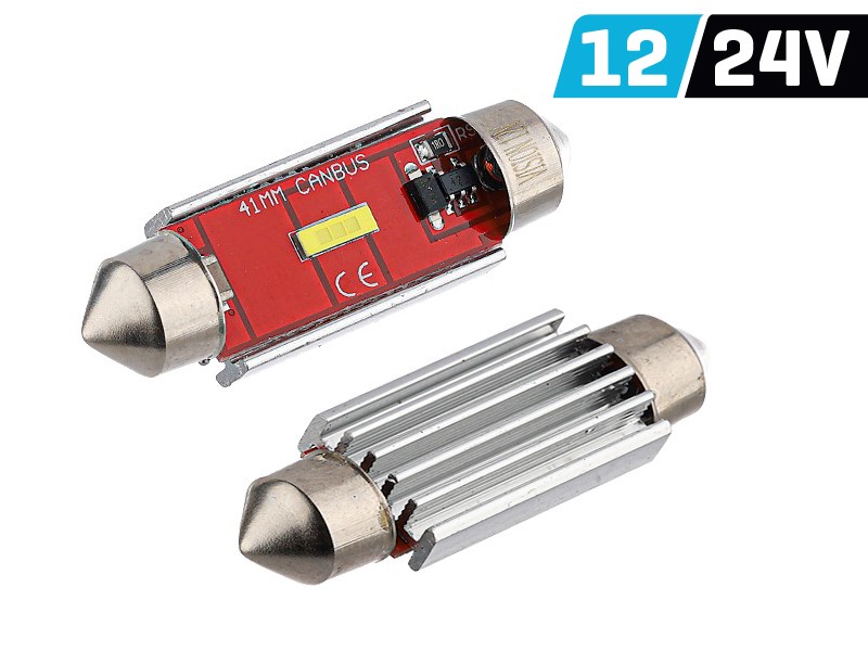 Żarówka VISION Festoon SV8.5 41mm 12/24V 1x 1860 SMD LED, nonpolar, CANBUS, biał