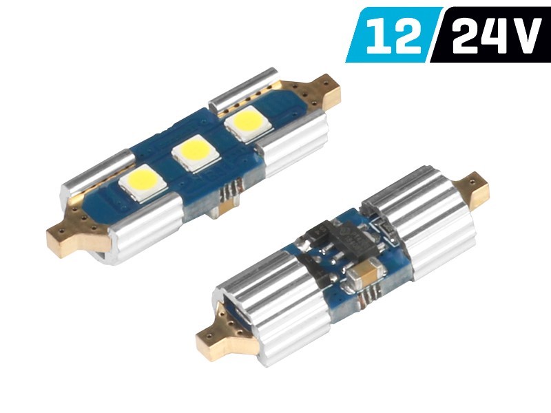 Żarówka VISION Festoon SV8.5 31mm 12/24V 3x 3030 SMD LED, nonpolar, CANBUS, biał