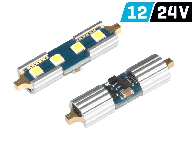 Żarówka VISION Festoon SV8.5 36mm 12/24V 4x 3030 SMD LED, nonpolar, CANBUS, biał