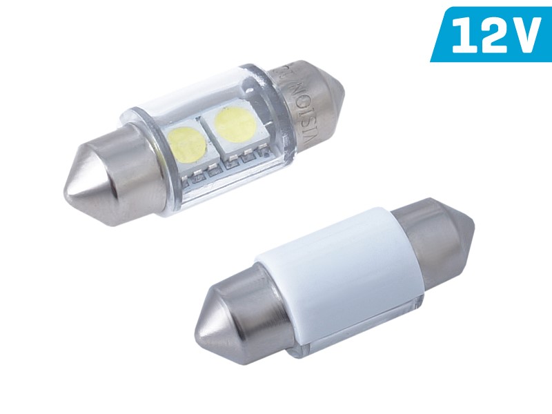 Żarówka VISION Festoon SV8.5 31mm 12V 2x 5050 SMD LED, biała, 2 szt.