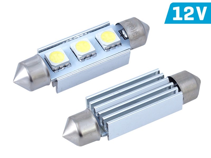 Żarówka VISION Festoon SV8.5 41mm 12V 3x 5050 SMD LED, CANBUS, biała, 1 szt.