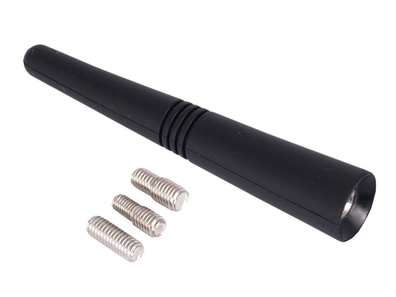 Maszt antenowy 9 cm, gumowany, z 3 adapterami: 5, 6 i 7 mm