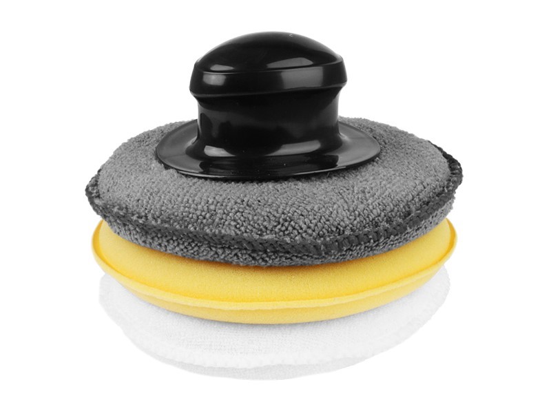 Gąbka - aplikator obszyty mikrofibrą z uchwytem rzepowym, śr. 12,5 cm, 3 szt.