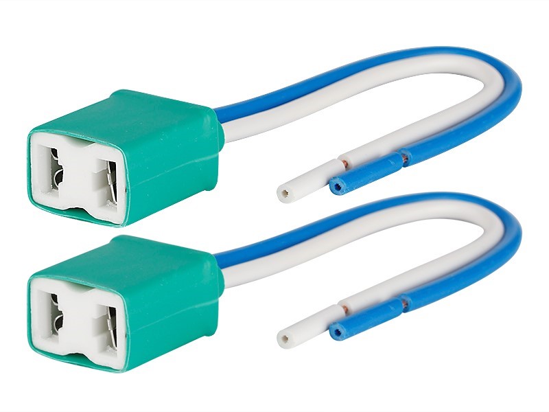 Gniazdo żarówki H7 proste, ceramiczne, przewód 15 cm, 2 szt.