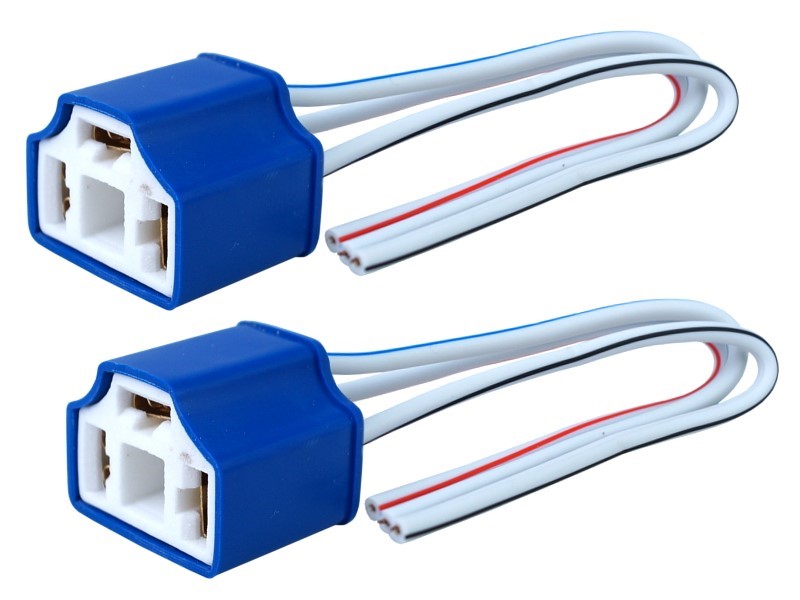 Gniazdo żarówki H4 proste, ceramiczne, przewód 15 cm, 2 szt.