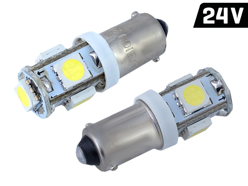 Żarówka VISION T4W BA9s 24V 5x 5050 SMD LED, biała, 2 szt.