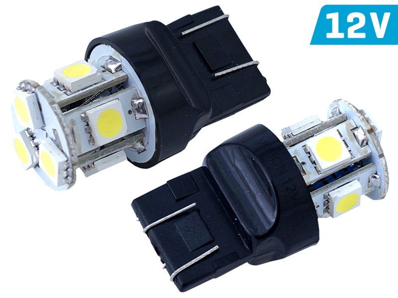 Żarówka VISION W21/5W (T20q) 12V 8x 5050 SMD LED, biała, 2 szt.
