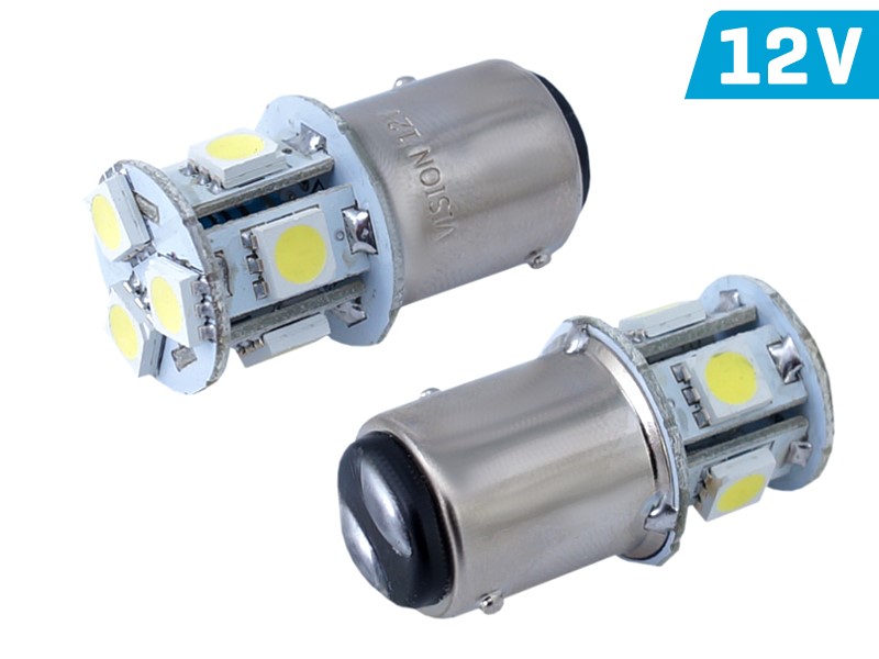 Żarówka VISION P21/5W BAY15d 12V 8x 5050 SMD LED, biała, 2 szt.