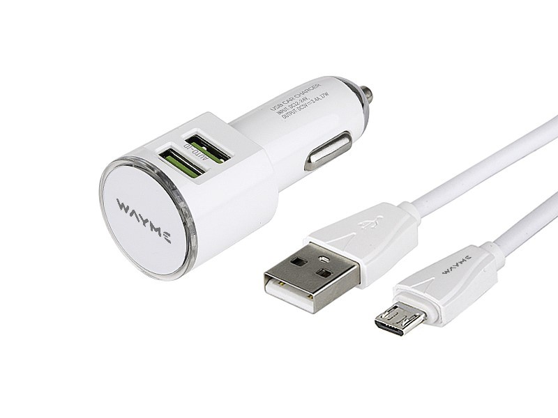 WAYME Ładowarka 12/24V 2x USB 3.4A + kabel z wtyczką micro USB