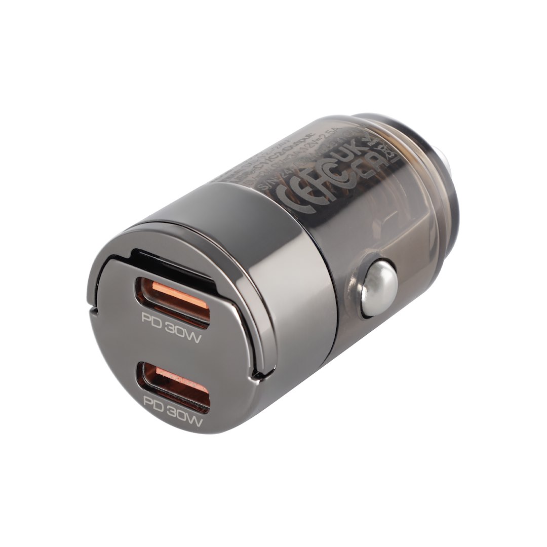 WAYME Ładowarka 12/24V, 2x USB-C PD 30W, nano, z pierścieniem