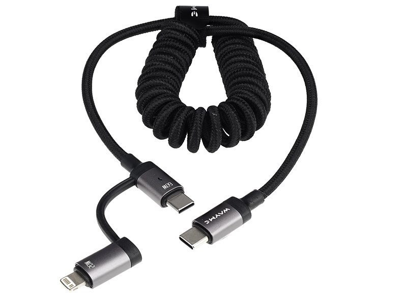 WAYME Kabel do ładowania i synchronizacji, w oplocie z mikrofibry, spiralny, 50 