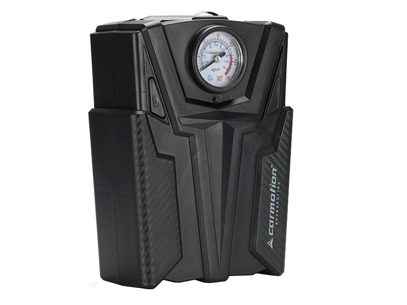Kompresor powietrza DC 12V, 150 PSI, z analogowym ciśnieniomierzem, 4 adaptery