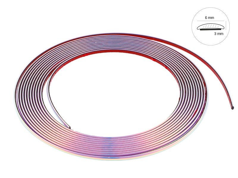 Listwa dekoracyjna, chrom kameleon, 6 mm x 8 m