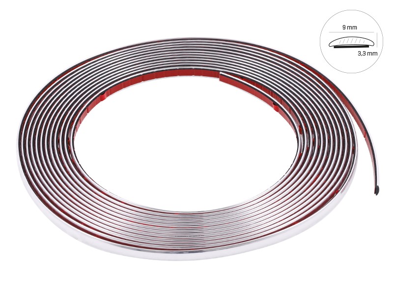 Listwa dekoracyjna, chrom, 9 mm x 8 m (58989)