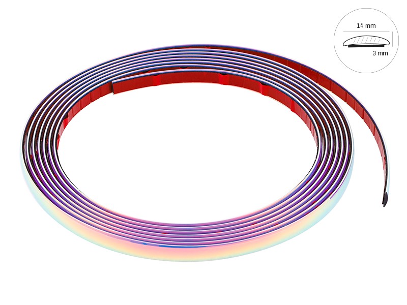 Listwa dekoracyjna, chrom kameleon, 14 mm x 5 m