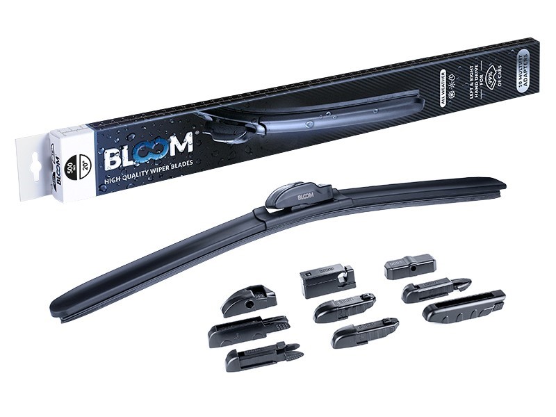 Pióro wycieraczki BLOOM M10 500 mm / 20" bezszkieletowe, 10 adapterów