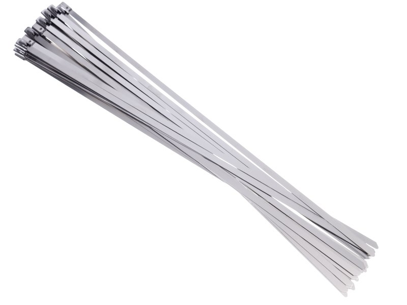 Stalowe opaski zaciskowe, 4.6x300 mm, 25 szt.