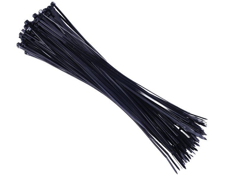 Opaski kablowe nylonowe 300x3,6 mm, czarne, 100 szt.