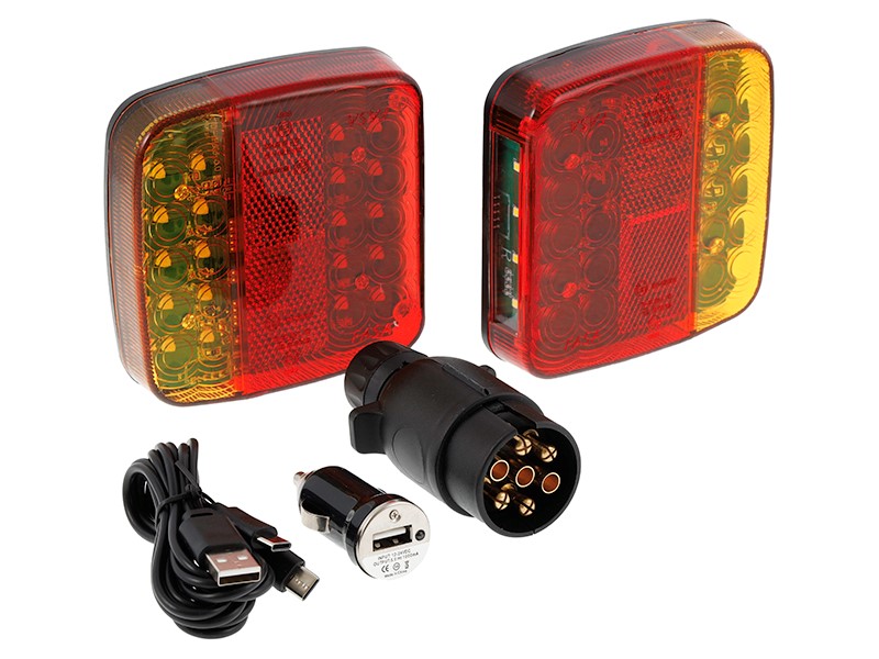 Lampy bezprzewodowe 26 LED 12/24V na przyczepę, 2 szt.